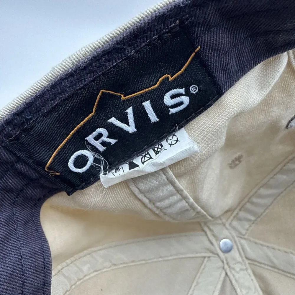 Orvis Baseball Cap Hat Khaki Strap Back Chocolate Labrador Lab Dog Embroidered